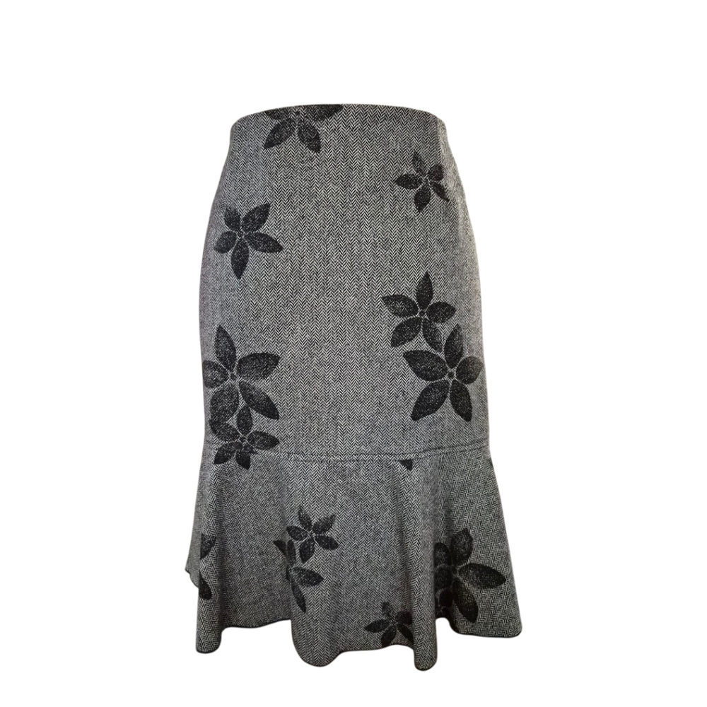 Woolrich Gray Floral Midi‎ Skirt